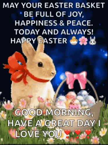 Resurrection Sunday Bunny With Ribbon GIF