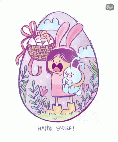 Resurrection Sunday Girl And Bunny GIF