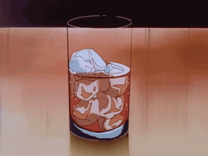 Retro Aesthetic Anime Iced Drink GIF