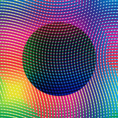 Retro Color Waves Sphere GIF