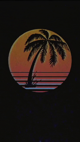 Retro Vapor Wave Palm Tree Digital Art GIF
