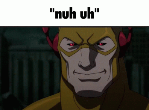 Reverse Flash Cartoon Character Denying GIF