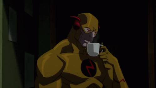Reverse Flash Eobard Thawne Drinking Coffee GIF