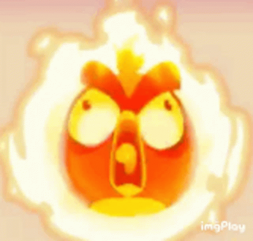 Revolving Angry Birds Fire Scream GIF