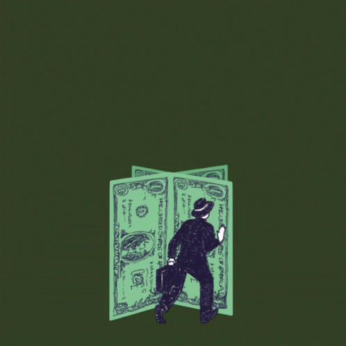 Revolving Door Animated Money GIF