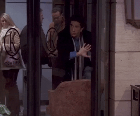 Revolving Door Fail Ross Geller Friends GIF