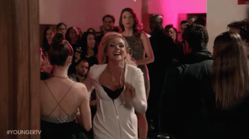 Revolving Door Glass Hit Jane Krakowski GIF