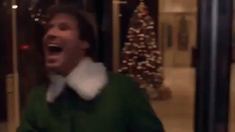 Revolving Door Screaming Elf Movie GIF