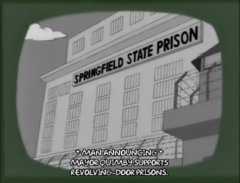 Revolving Door Springfield State Prison The Simpsons GIF