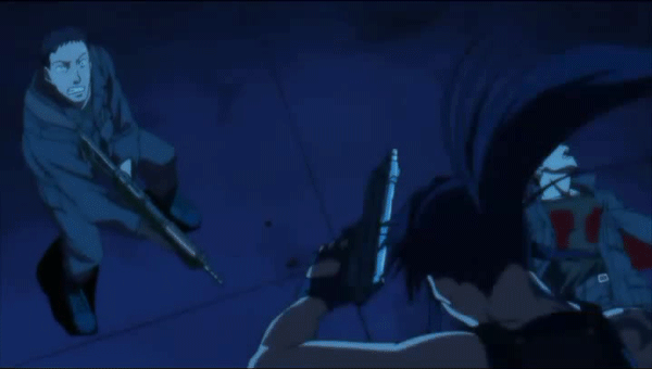 Revy Flying Kick Black Lagoon GIF