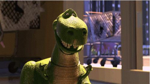 Rex from Toy Story Smiling