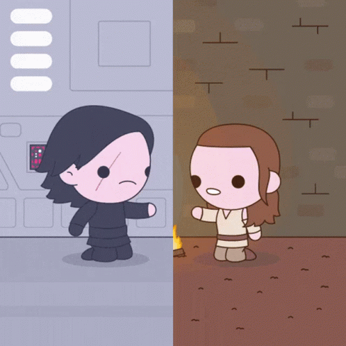 Reylo Rey And Kylo Touching Moment Anime GIF