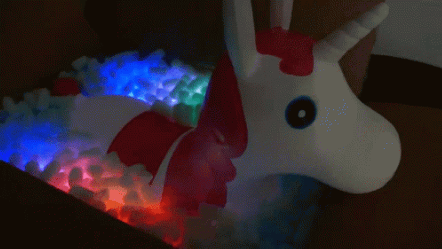 Rgb Color Unicorn Ride-on Toy GIF
