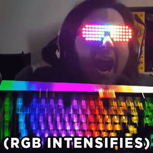 Rgb Keyboard And Eyeglasses Intensifies Meme GIF
