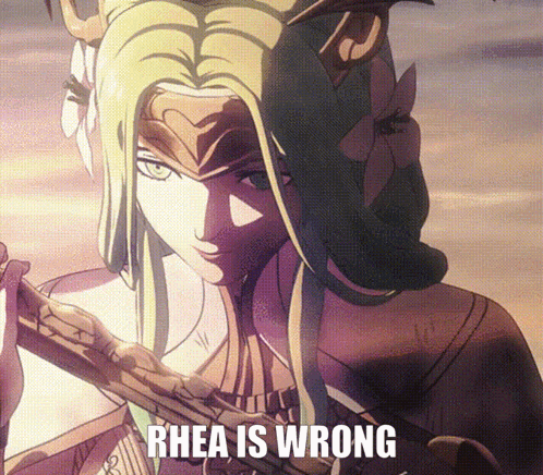Rhea Is Wrong Is Written On A Poster Of A Woman GIF