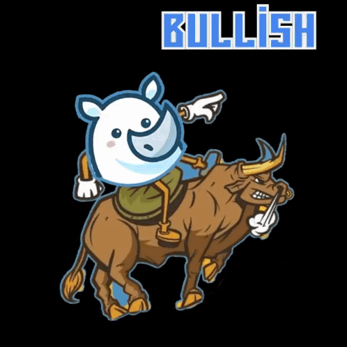 Rhino Riding Bull With Bullish GIF