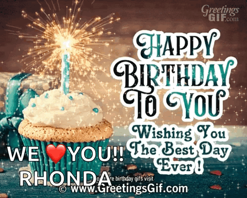 Rhonda Birthday Card With Cupcake