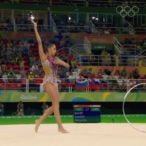 Rhythmic Gymnast Performing at Rio Olympics