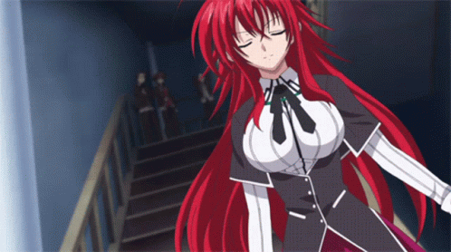 Rias Going Down The Stairs GIF