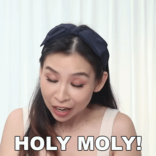 Ribbon Girl Says Holy Moly Meme GIF