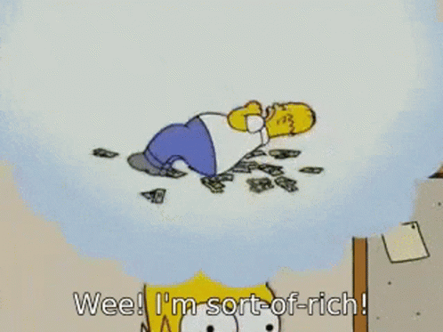 Rich Homer Simpson Dreaming Money GIF
