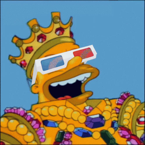 Rich Homer Wearing Lots Of Gold GIF