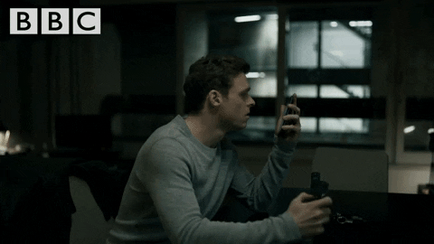 Richard Madden As Sergeant David Budd Throwing Phone GIF