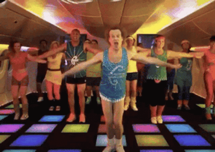 Richard Simmons Flying Action GIF