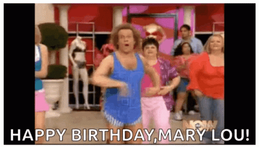 Richard Simmons Happy Birthday Mary Lou GIF