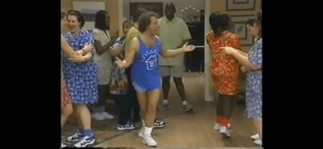 Richard Simmons With The Team Dancing GIF