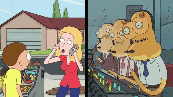 Rick And Morty Calling Customer Service GIF