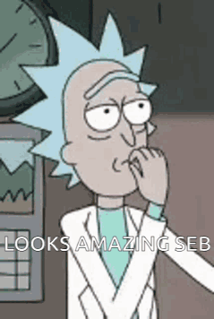 Rick and Morty Character Covering Mouth With Clock Background
