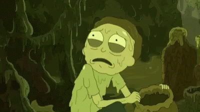 Rick And Morty Character With Bucket In Swamp GIF