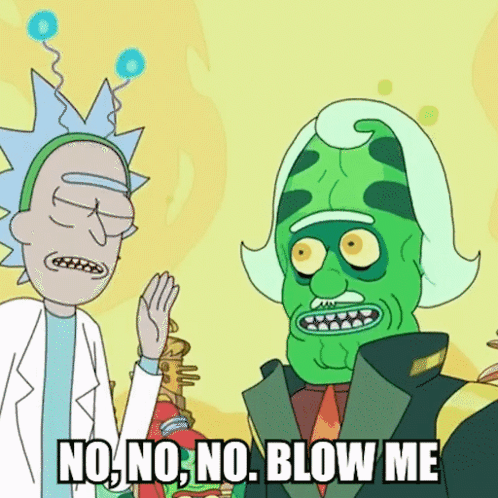 Rick and Morty Saying No No No Blow Me