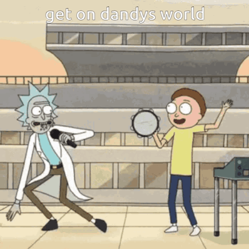 Rick and Morty Singing and Playing Tambourine