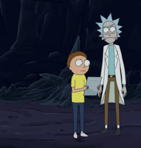 Rick and Morty Standing in a Cave