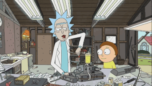 Rick From Rick and Morty Crying With Mouth Open