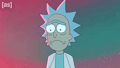 Rick from Rick and Morty on Purple Background