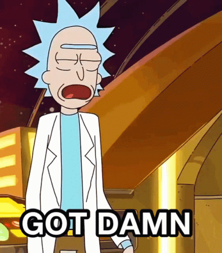 Rick From Rick And Morty Says Got Damn GIF