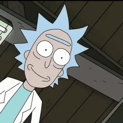 Rick From Rick and Morty Smiling