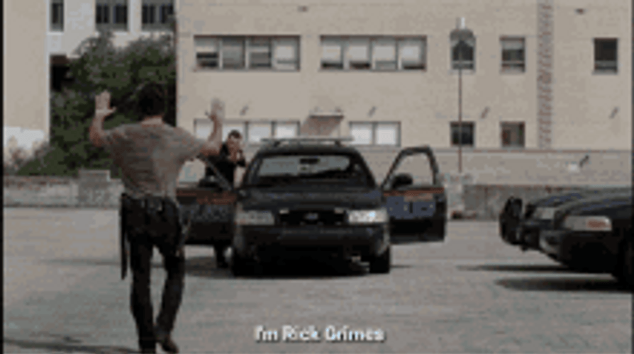 Rick Grimes Walking Dead Encountering Police GIF