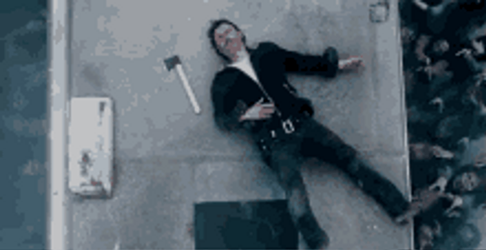 Rick Grimes Walking Dead Overlooking Multitude Of Zombies GIF