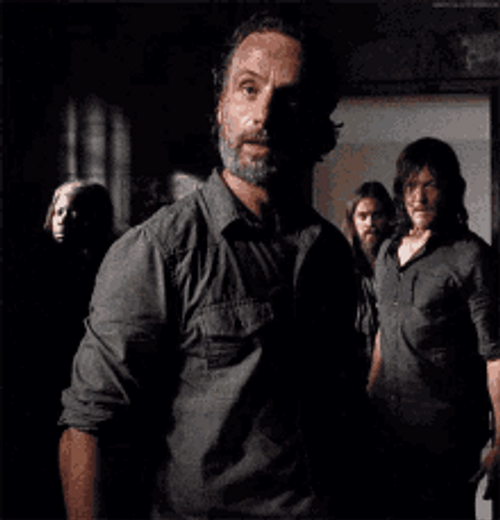 Rick Grimes Walking Dead Pulling And Pointing Gun GIF