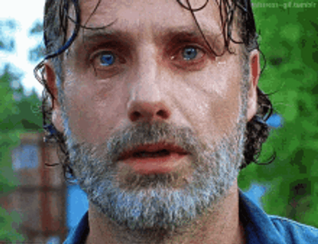 Rick Grimes Walking Dead Stunned And Crying GIF