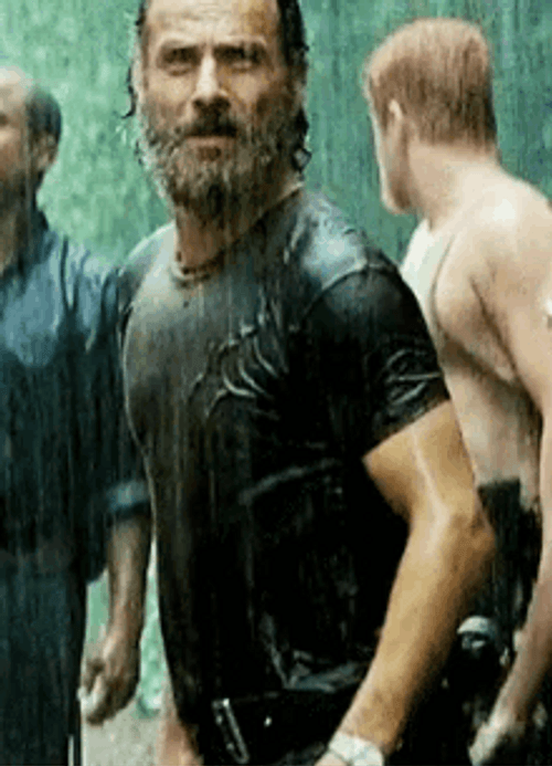 Rick Grimes Walking Dead Wet In The Rain GIF