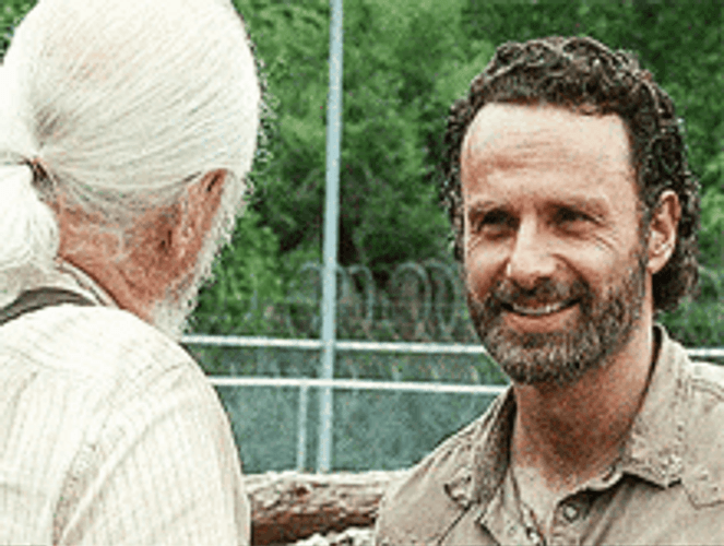 Rick Grimes Walking Dead With Hershel Greene GIF