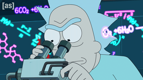 Rick Looking Through Microscope Saying As GIF