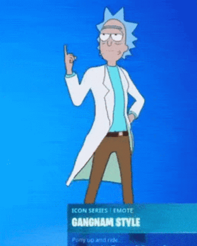 Rick Morty From Rick And Morty Is Wearing A Gangnam Style Costume GIF