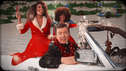 Rick Roll Meme Singing Christmas Song GIF