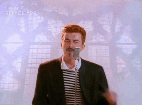 Rickroll Rick Astley Reface App Moustache GIF